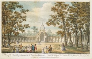 Vue du Temple de Comus aux jardins de Vauxhall, gravé par Muller, republié en 1794 - Canaleti